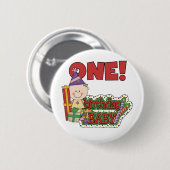 ガール誕生日ベビーTシャツとギフト 缶バッジ (正面&裏面)