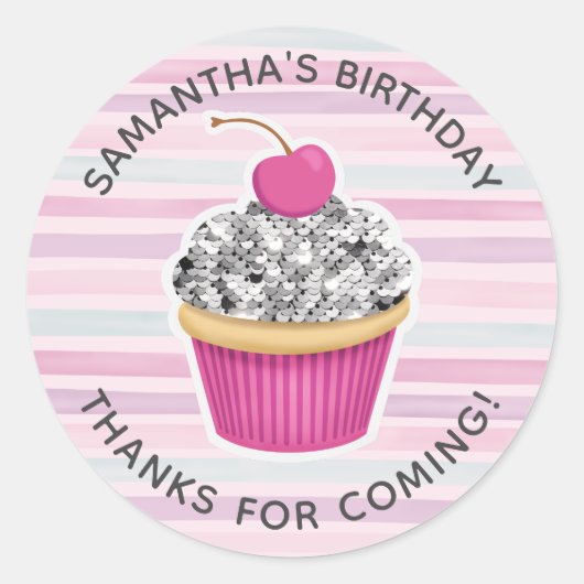 ガール誕生日感謝していユー ラウンドシール (正面)