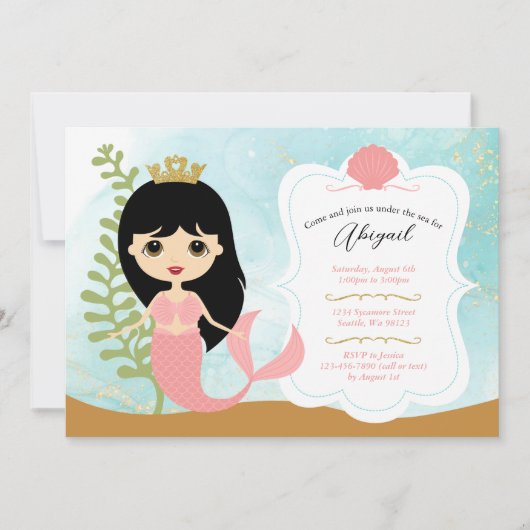 ガール誕生日招待状 招待状 (正面)