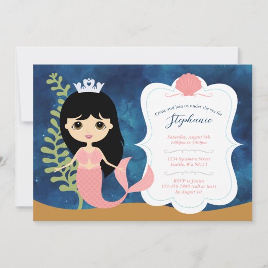 ガール誕生日招待状 招待状 (正面)