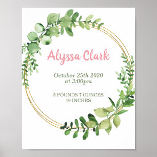 ガール誕生統計ポスター子供部屋ウォールアートプリント ポスター