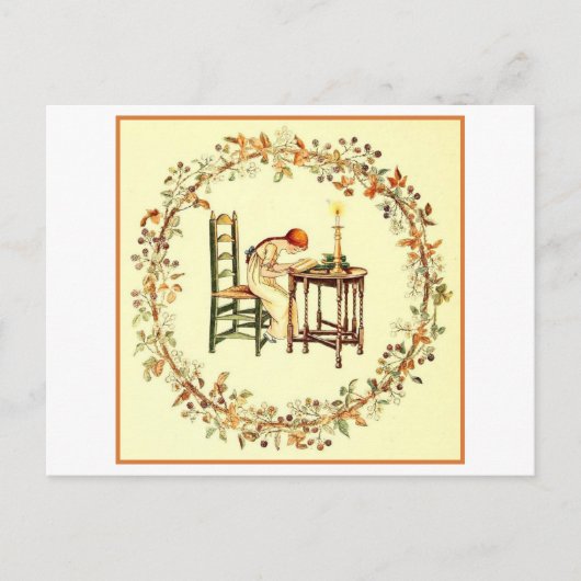 ガール読ズバイキャンドルライト葉書 ポストカード (正面)