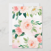 ガール赤面ピンクフローラベビーシャワー招待状 招待状 (裏面)