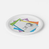 ガール踊りイラストレーション ペーパープレート (アングル)