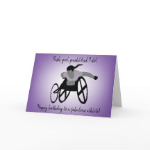 ガール車椅子アスリート誕生日カード