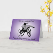 ガール車椅子アスリート誕生日カード カード (黄色い花)