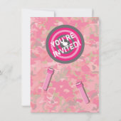 ガール迷彩柄戦争バースデーパーティ招待状 招待状 (裏面)