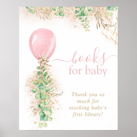 ガール金ゴールドユーカリ風船ポスター用ベビー ポスター (正面)