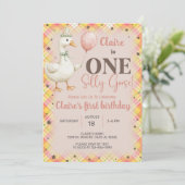ガール間抜けグース1st誕生日招待状、ガチョウ。 招待状 (スタンド正面)