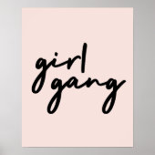 ガール集団 |かわいいピンクの女の子パワーモダンフェミニスト ポスター (正面)