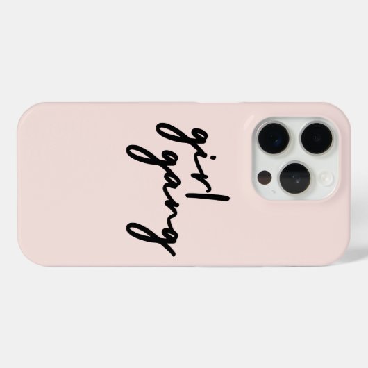 ガール集団 |ガールパワーモダンフェミニズム赤面ピンク Case-Mate iPhoneケース (裏面 (横))