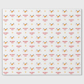 ガール雪だるま顔クリスマスラッピング紙 ラッピングペーパー (フラット)