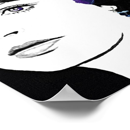 ガール顔かわいらしファッションイラストレーション素晴らしアート ポスター (角)