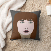 ガール顔ポートレート クッション (ブランケット)