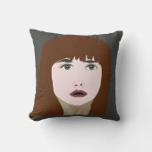 ガール顔ポートレート クッション (正面)