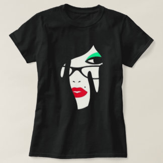 ガール顔メイクTシャツ Tシャツ