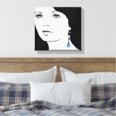 ガール顔美しいフローラファッションイラストレーション キャンバスプリント (インサイチュ (寝室))