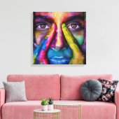 ガール顔 | Zazzle_Growstore キャンバスプリント (インサイチュ (リビング))