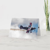 ガール飛んでいる誕生日 カード (正面)