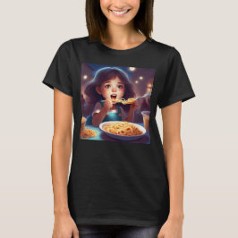 ガール食べススパゲティ Tシャツ
