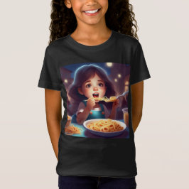ガール食べススパゲティ Tシャツ