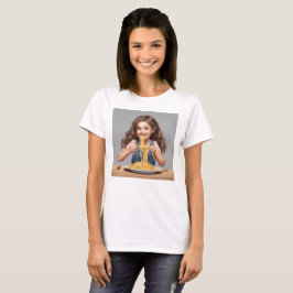 ガール食べススパゲティ Tシャツ