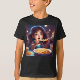 ガール食べススパゲティ Tシャツ
