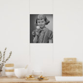 ガール食べズアイスクリーム ポスター (キッチン)