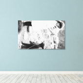 ガール食べ物を与えズベアーカブ キャンバスプリント (インサイチュ (ウッドフロア))