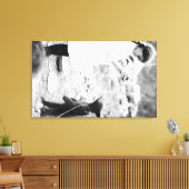 ガール食べ物を与えズベアーカブ キャンバスプリント (インサイチュ (リビング))