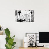 ガール食べ物を与えズベアーカブ ポスター (ホームオフィス)