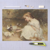 ガール食べ物を与えズ・ダックス(by Frederick Morgan) 薄葉紙 (クラフト)