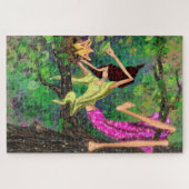 ガール食べ物を与えベビー鳥のパズル絵画- おもしろい ジグソーパズル (横)