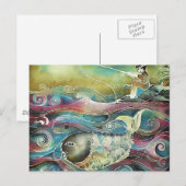 ガール魚釣りアットナイト ポストカード (正面/裏面)