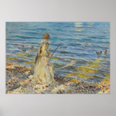 ガール魚釣り、サージェント1913 ポスター (正面)