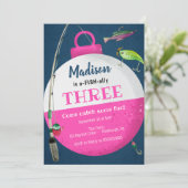 ガール魚釣りO-FISH-ally誕生日招待状 招待状 (スタンド正面)