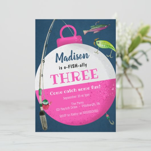 ガール魚釣りO-FISH-ally誕生日招待状 招待状 (スタンド正面)
