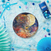 ガール鮮やかとムーンの水の色紙プレート ペーパープレート (パーティー)