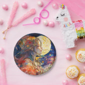 ガール鮮やかとムーンの水の色紙プレート ペーパープレート (パーティー)