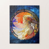 ガール鮮やかジグソーパズルの水彩 ジグソーパズル (縦)