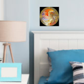 ガール鮮やかフォイルプリントの水彩画 箔ポスター (インサイチュ (寝室))