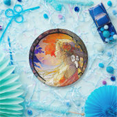 ガール鮮やか紙プレートの水色 ペーパープレート (パーティー)