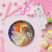 ガール鮮やか紙プレートの水色 ペーパープレート (パーティー)