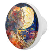 ガール鮮やか&ムーンセラミックノブの水彩 セラミックノブ (右)