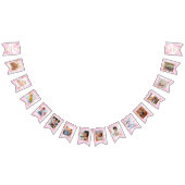 ガール1歳の誕生日バレエピンクバレリーナ バンティングフラッグ (全)