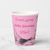 ガール10代のウィッチベイブハローウィンパーティ紙カップ 紙コップ (正面)