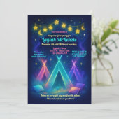 ガール10代のグローパーティーネオンテピースランバーパーティー 招待状 (スタンド正面)