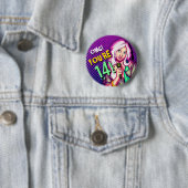 ガール10代のシンガーパープル14誕生日 缶バッジ (インサイチュ)