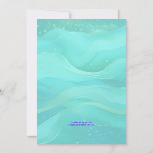 ガール10代のトロピカルSUPバースデーパーティ招待状 招待状 (裏面)