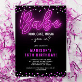 ガール10代のネオンベバースデーパーティー 招待状